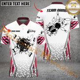 Maxcorners Ball And Pins Colorful Bowling Jersey Multicolor Option Customized Name, Team Name 3D Polo Shirt