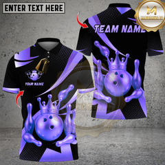Maxcorners Bowling Golden Crown Multioptions Personalized Name, Team Name Unisex 3D Shirts