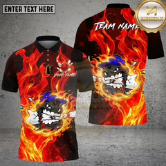 Maxcorners Bowling Fireball Angry Flame Explosion Design Multi Options Personalized Name Team Name 3D Shirt