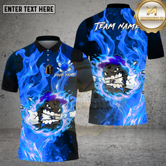 Maxcorners Bowling Fireball Angry Flame Explosion Design Multi Options Personalized Name Team Name 3D Shirt