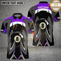 Maxcorners Billiards Sharp Claw Multicolor Customized Name, Team Name 3D Shirt