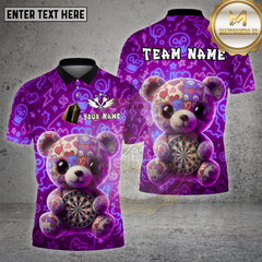 Maxcorners Dartboard Cute Teddy Bear Neon Graffiti Style Multi Options Personalized Name Team Name 3D Shirt
