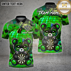 Maxcorners Dartboard Gothic Teddy Bear Brick Wall Design Multi Options Personalized Name Team Name 3D Shirt