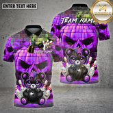 Maxcorners Bowling Gothic Teddy Bear Brick Wall Design Multi Options Personalized Name Team Name 3D Shirt