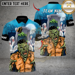 Maxcorners Bowling Zombie Strike Graveyard Multicolor Customized Name, Team Name 3D Shirts