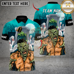 Maxcorners Bowling Zombie Strike Graveyard Multicolor Customized Name, Team Name 3D Shirts
