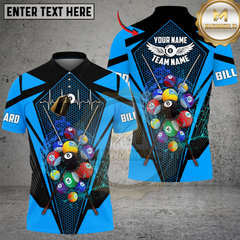 Maxcorners Billiards Neon Burst Pool Balls Multicolor Customized Name, Team Name 3D Shirt