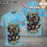 Maxcorners Billiard Ball 8&9 Pool Shark Multicolor Options Personalized Name, Team Name 3D Polo Shirt (4 Colors)