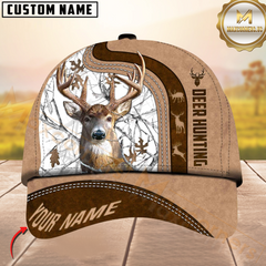 Maxcorners Heru Pon Leather Pattern Hunting Deer Multicolor Personalized 3D Cap