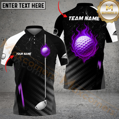 Maxcorners Golf Fireball Multicolor Customized Name, Team Name 3D Shirts