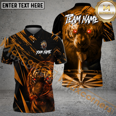 Maxcorners Tiger King Of Jungle Darts Jersey Mutilcolor Options Personalized Name, Team Name 3D Polo Shirt