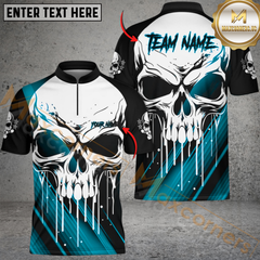 Maxcorners Bowling Skull Strike Multioptions Personalized Name, Team Name Unisex 3D Shirts