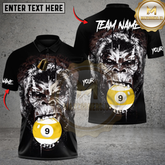 Maxcorners Billiard Primal Rage 9-Ball Personalized Name 3D Unisex Shirt