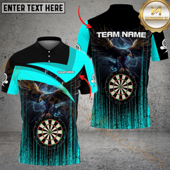 Maxcorners Darts Thunder Eagle Multicolor Option Personalized Name 3D Shirt