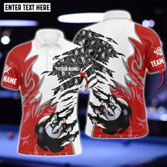 Maxcorners Claws 8 Ball Pool Billiard Personalized Name 3D Shirt (Multi Color Options)