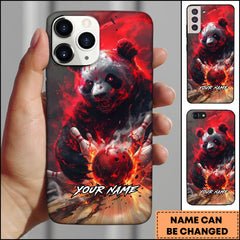 Maxcorners Bowling Red Fire Panda Rage Personalized Name Phone Case