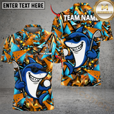 Maxcorners Golf Funny Shark Multicolor Customized Name, Team Name 3D Shirts