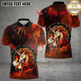Maxcorners Darts Unicorn DartBoard Design Multicolor Customized Name, Team Name 3D Shirts