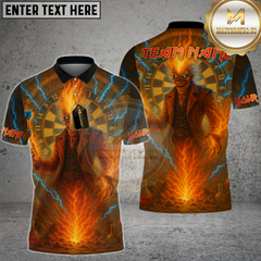 Maxcorners Dart Shirt Flaming Demon Lightning Power Multioptions Personalized Name, Team Name Unisex 3D Shirt (4 Colors)