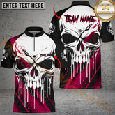 Maxcorners Bowling Skull Strike Multioptions Personalized Name, Team Name Unisex 3D Shirts