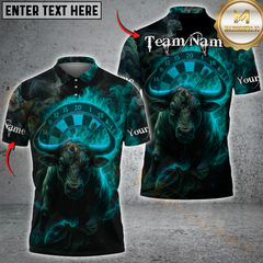 Maxcorners Darts Fire And Smoke Bullseye Personalized Name, Team Name Shirt