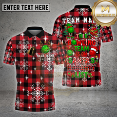 Maxcorners Bowling Shirt Christmas Santa Naughty List Multi Options Personalized Name, Team Name 3D Shirt