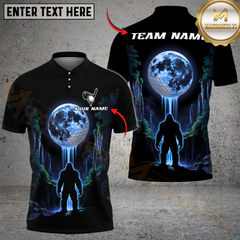 Maxcorners Golf Bigfoot Forest Moonlight Multicolor Customized Name, Team Name 3D Shirts