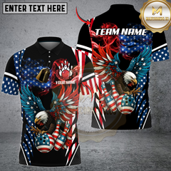 Maxcorners American Eagle Bowling Personalized Name 3D Unisex Shirt