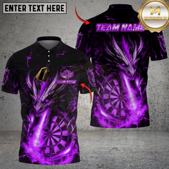 Maxcorners Darts Flame Dragon With Dartboard Multicolor Customized Name, Team Name 3D Shirts