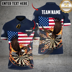 Maxcorners Darts American Eagle Personalized Name 3D Unisex Shirt