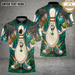 Maxcorners Bowling Pin Cartoon Juggling Bombs Multioptions Personalized Name, Team Name Unisex 3D Shirt (4 Colors)