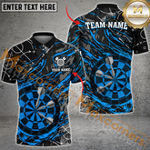 Maxcorners Dart Flame Vintage MultiColor Option Customized Name, Team Name 3D Polo Shirt
