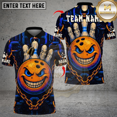 Maxcorners Bowling Angry Mad Bowl Multicolor Customized Name, Team Name 3D Shirts