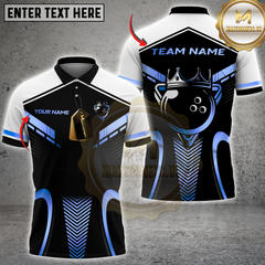 Maxcorners Royal Bowling Champion Multicolor Customized Name, Team Name 3D Shirts| Black