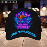 Maxcorners Bowling I'm On Strike Neon Style Multicolor Personalized Name 3D Cap
