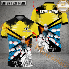 Maxcorners Fight Bowling Jersey Multicolor Option Customized Name, Team Name 3D Polo Shirt