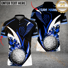 Maxcorners Golf Ball Flame Multicolor Customized Name, Team Name 3D Shirts