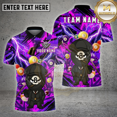 Maxcorners Billards Shirts 8 Ball Pool Lightning Billiard Balls Multi Options Personalized Name, Team Name 3D Shirt