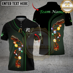 Maxcorners Billiards Ball 8 Deep Fantasy Alcohol Personalized Name Shirt (4 Colors)