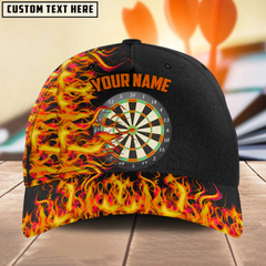 Maxcorners Darts Fire Flame Multicolor Option Personalized Name 3D Cap