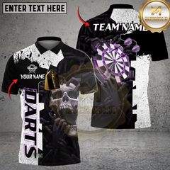 Maxcorners Darts Hands On Skull Multicolor Customized Name, Team Name 3D Shirts