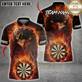 Maxcorners Darts Fiery Eagle Dartboard Multicolor Customized Name, Team Name 3D Shirt