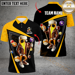 Maxcorners Billiard Funny Beer Personalized Name, Team Name 3D Shirt