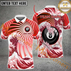 Maxcorners Ball 8 Great Wave Billiard Jersey Multicolor Options Personalized Name, Team Name 3D Polo Shirt