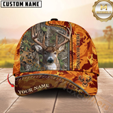 Maxcorners Deer Hunting Camo Forest Zip Design Personalized Hat 3D Printed Multicolor | Orange
