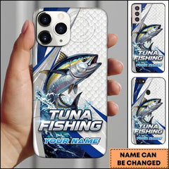 Maxcorners Tuna Fishing Phone Case Splash Art Fishing Phone Case Custom Name