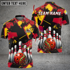 Maxcorners Fireball Fury Bowling Jersey Multicolor Option Customized Name, Team Name 3D Polo Shirt