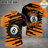 Maxcorners Ball 8 Shut Up And Shoot Billiard Jersey Multicolor Options Personalized Name, Team Name 3D Polo Shirt (4 Colors