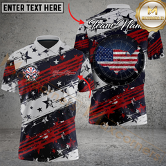 Maxcorners Darts Scratch USA Flag Map Personalized Name 3D Unisex Shirt