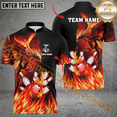 Maxcorners Phoenix Bowling Jersey Multicolor Option Customized Name, Team Name 3D Polo Shirt